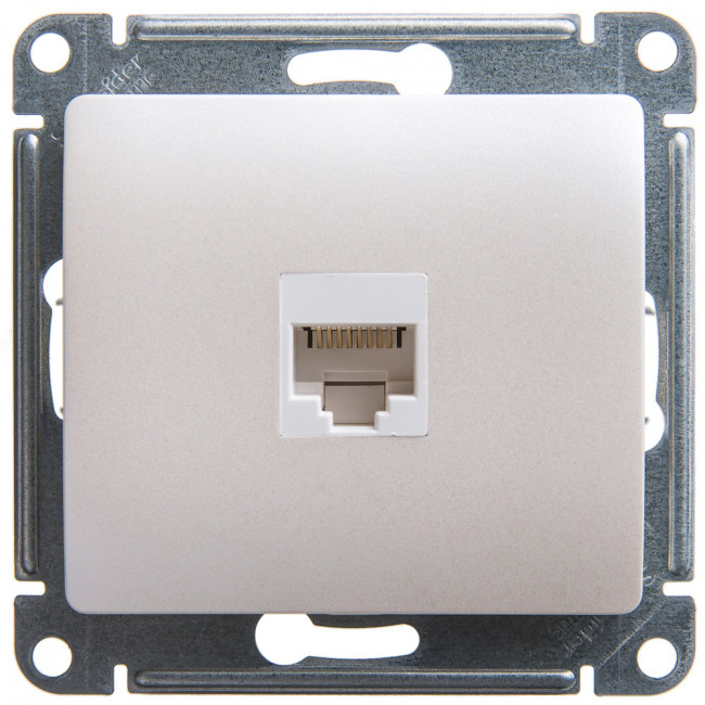 Glossa РОЗЕТКА компьютерная RJ45 кат.5Е, ПЕРЛАМУТР, GSL000681K, Systeme Electric 