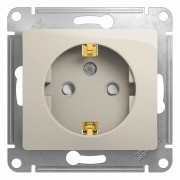 Glossa РОЗЕТКА с заземлением со шторками,16А, 250В, механизм, МОЛОЧНЫЙ, GSL000945, Systeme Electric 