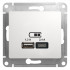 Glossa USB РОЗЕТКА А+С, 5В/2,4 А, 2х5В/1,2 А, механизм, БЕЛЫЙ, GSL000139, Systeme Electric 