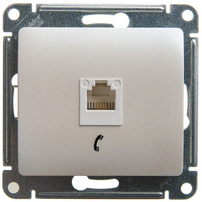 Glossa РОЗЕТКА телефонная RJ11, ПЕРЛАМУТР, GSL000681T, Systeme Electric 