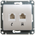 Glossa РОЗЕТКА двойная RJ11+RJ45, кат.5Е, ПЕРЛАМУТР, GSL000685, Systeme Electric 