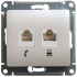 Glossa РОЗЕТКА двойная RJ11+RJ45, кат.5Е, ПЕРЛАМУТР, GSL000685, Systeme Electric 