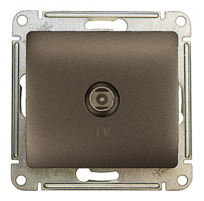 Glossa TV РОЗЕТКА проходная 4DB, механизм, ГРАФИТ, GSL001392, Systeme Electric 
