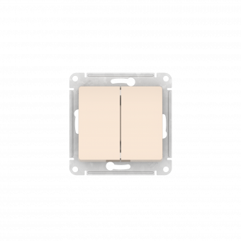 GLOSSA 2-клавишный ПЕРЕКЛЮЧАТЕЛЬ, сх.6/2, 10АХ, мех., быстрозажим. клем., БЕЖЕВЫЙ, GSL000265S