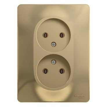 Glossa РОЗЕТКА двойная без заземления,16А, в сборе, ТИТАН, GSL000420, Systeme Electric 