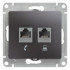 Glossa РОЗЕТКА двойная RJ11+RJ45, кат.5Е,механизм, ГРАФИТ, GSL001385, Systeme Electric 
