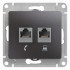 Glossa РОЗЕТКА двойная RJ11+RJ45, кат.5Е,механизм, ГРАФИТ, GSL001385, Systeme Electric 