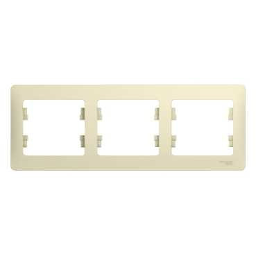Glossa Рамка на 3 поста, горизонтальная, БЕЖЕВЫЙ, GSL000203, Systeme Electric 