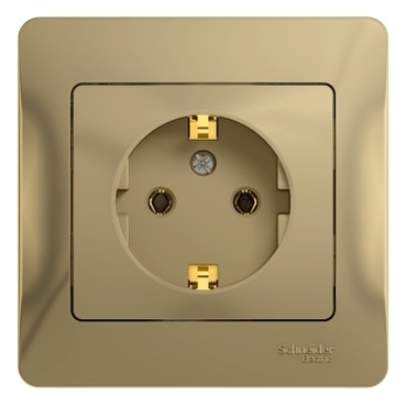 Glossa РОЗЕТКА с заземлением, 16А, в сборе, ТИТАН, GSL000442, Systeme Electric 