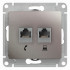 Glossa РОЗЕТКА двойная RJ11+RJ45, кат.5Е,механизм, ПЛАТИНА, GSL001285, Systeme Electric 