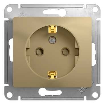 Glossa РОЗЕТКА с заземлением со шторками, 16А, механизм, ТИТАН, GSL000445, Systeme Electric 