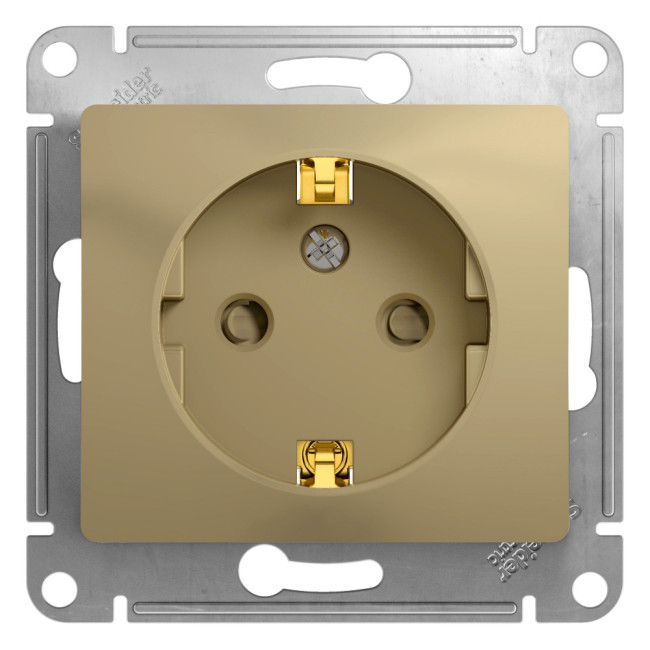 Glossa РОЗЕТКА с заземлением со шторками, 16А, механизм, ТИТАН, GSL000445, Systeme Electric 