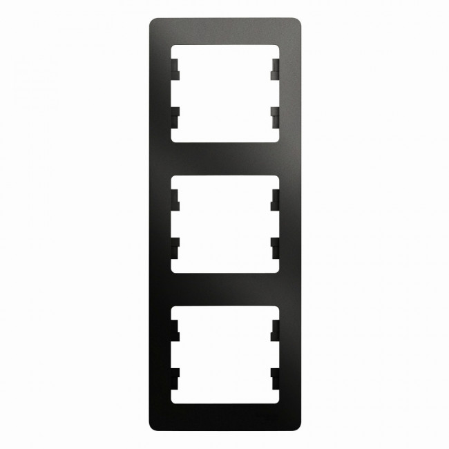 Glossa Рамка на 3 поста, вертикальная, АНТРАЦИТ, GSL000707, Systeme Electric 