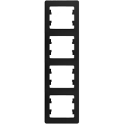 Glossa Рамка на 4 поста, вертикальная, АНТРАЦИТ, GSL000708, Systeme Electric