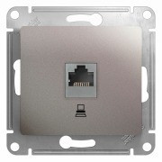 Glossa РОЗЕТКА компьютерная RJ45 кат.5Е, механизм, ПЛАТИНА, GSL001281K, Systeme Electric 