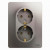 Glossa РОЗЕТКА двойная с заземлением,16А, 250В, в сборе,ПЛАТИНА, GSL001224, Systeme Electric