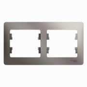 Glossa Рамка на 2 поста, горизонтальная, ПЛАТИНА, GSL001202, Systeme Electric 
