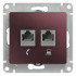 Glossa РОЗЕТКА двойная RJ11+RJ45, кат.5Е,механизм, БАКЛАЖАНОВЫЙ, GSL001185, Systeme Electric 