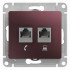 Glossa РОЗЕТКА двойная RJ11+RJ45, кат.5Е,механизм, БАКЛАЖАНОВЫЙ, GSL001185, Systeme Electric 