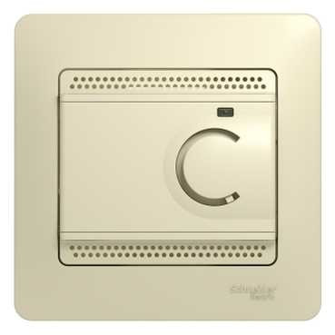 Glossa ТЕРМОСТАТ для электрического теплого пола с датчиком,от+5до+50°C,10A, БЕЖЕВЫЙ, GSL000238, Systeme Electric 