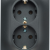 Glossa РОЗЕТКА двойная с заземлением, 16А, в сборе, АНТРАЦИТ, GSL000724, Systeme Electric