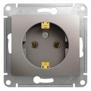 Glossa РОЗЕТКА с заземлением,16А, 250В, механизм, ПЛАТИНА, GSL001243, Systeme Electric 
