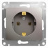 Glossa РОЗЕТКА с заземлением,16А, 250В, механизм, ПЛАТИНА, GSL001243, Systeme Electric 