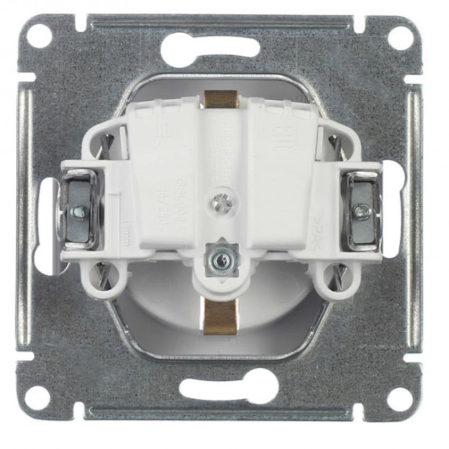 Glossa РОЗЕТКА с заземлением,16А, 250В, механизм, ПЛАТИНА, GSL001243, Systeme Electric 