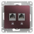 Glossa РОЗЕТКА двойная компьютерная RJ45+RJ45, кат.5Е, механизм, БАКЛАЖАНОВЫЙ, GSL001185KK, Systeme Electric 
