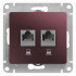 Glossa РОЗЕТКА двойная компьютерная RJ45+RJ45, кат.5Е, механизм, БАКЛАЖАНОВЫЙ, GSL001185KK, Systeme Electric 