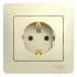 Glossa РОЗЕТКА с заземлением, 16А, в сборе, БЕЖЕВЫЙ, GSL000242, Systeme Electric 