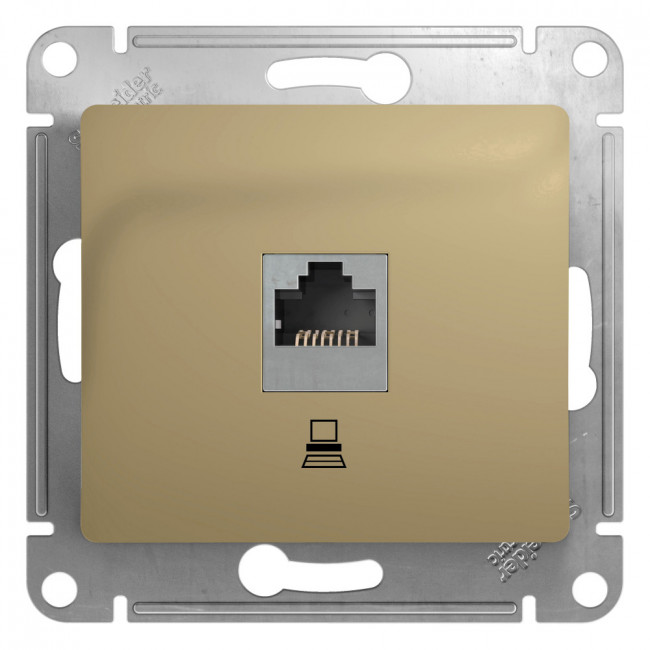 Glossa РОЗЕТКА компьютерная RJ45 кат.5Е, механизм, ТИТАН, GSL000481K, Systeme Electric 