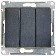 Glossa 3-клав. ВЫКЛЮЧАТЕЛЬ, схема 1+1+1, 10АХ, механизм, АНТРАЦИТ, GSL000731, Systeme Electric