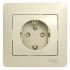 Glossa РОЗЕТКА с заземлением со шторками, 16А, в сборе, БЕЖЕВЫЙ, GSL000244, Systeme Electric 