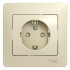 Glossa РОЗЕТКА с заземлением со шторками, 16А, в сборе, БЕЖЕВЫЙ, GSL000244, Systeme Electric 