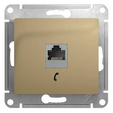 Glossa РОЗЕТКА телефонная RJ11, механизм, ТИТАН, GSL000481T, Systeme Electric 