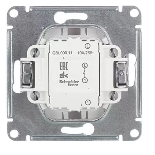 Glossa 1-клавишный ВЫКЛЮЧАТЕЛЬ,схема 1,10AX, в сборе, ГРАФИТ, GSL001312, Systeme Electric 