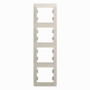 Glossa Рамка на 4 поста, вертикальная, МОЛОЧНЫЙ, GSL000908, Systeme Electric 