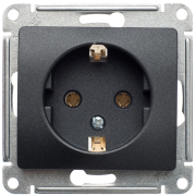 Glossa РОЗЕТКА с заземлением, 16А, механизм, АНТРАЦИТ, GSL000743, Systeme Electric 