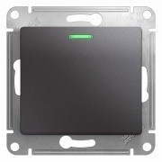 Glossa 1-клавишный ВЫКЛЮЧАТЕЛЬ с подсветкой,схема 1а,10AX, механизм, ГРАФИТ, GSL001313, Systeme Electric 