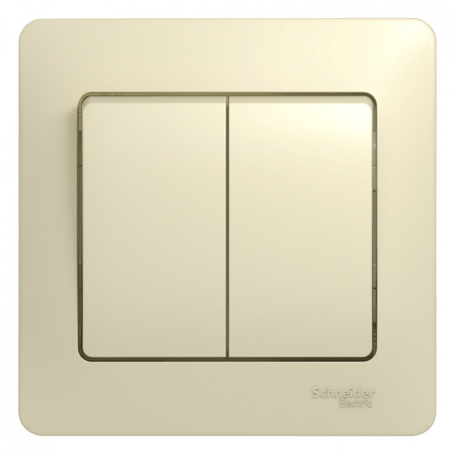 Glossa 2-клавишный ВЫКЛЮЧАТЕЛЬ, схема 5, 10АХ, в сборе, БЕЖЕВЫЙ, GSL000252, Systeme Electric 