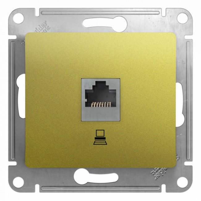 Glossa РОЗЕТКА компьютерная RJ45 кат.5Е, механизм, ФИСТАШКОВЫЙ, GSL001081K, Systeme Electric 