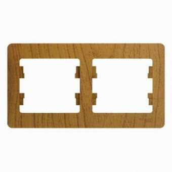 Glossa Рамка на 2 поста, горизонтальная, ДЕРЕВО ДУБ, GSL000502, Systeme Electric
