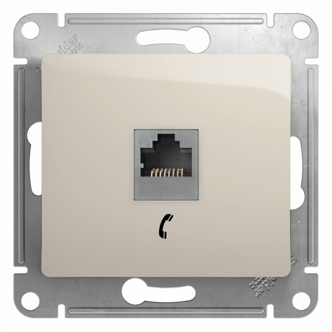 Glossa РОЗЕТКА телефонная RJ11, механизм, МОЛОЧНЫЙ, GSL000981T, Systeme Electric 