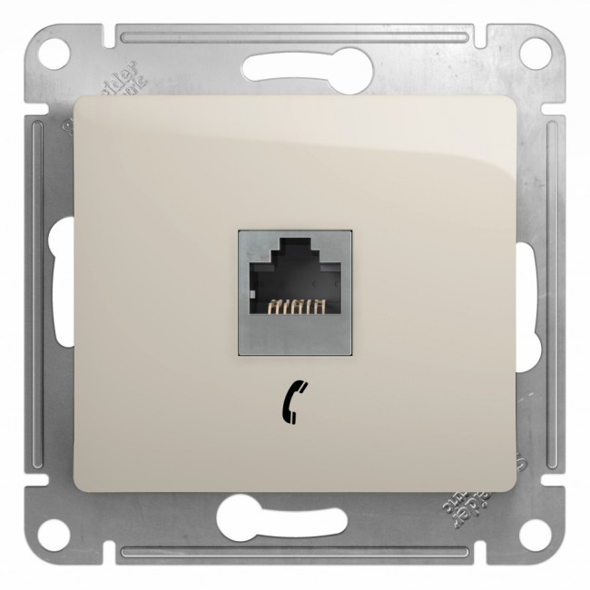 Glossa РОЗЕТКА телефонная RJ11, механизм, МОЛОЧНЫЙ, GSL000981T, Systeme Electric 