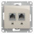 Glossa РОЗЕТКА двойная компьютерная RJ45+RJ45, кат.5Е, механизм, МОЛОЧНЫЙ, GSL000985KK, Systeme Electric