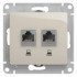 Glossa РОЗЕТКА двойная компьютерная RJ45+RJ45, кат.5Е, механизм, МОЛОЧНЫЙ, GSL000985KK, Systeme Electric 