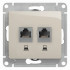Glossa РОЗЕТКА двойная компьютерная RJ45+RJ45, кат.5Е, механизм, МОЛОЧНЫЙ, GSL000985KK, Systeme Electric 