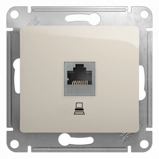 Glossa РОЗЕТКА компьютерная RJ45 кат.5Е, механизм, МОЛОЧНЫЙ, GSL000981K, Systeme Electric 