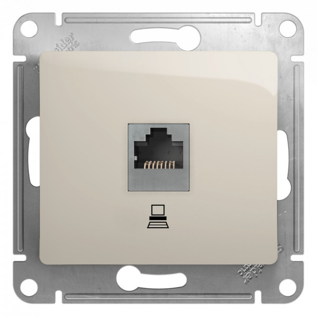 Glossa РОЗЕТКА компьютерная RJ45 кат.5Е, механизм, МОЛОЧНЫЙ, GSL000981K, Systeme Electric 